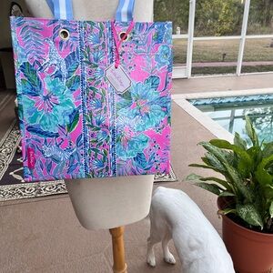 Lilly Pulitzer Pink and Blue Floral Tote